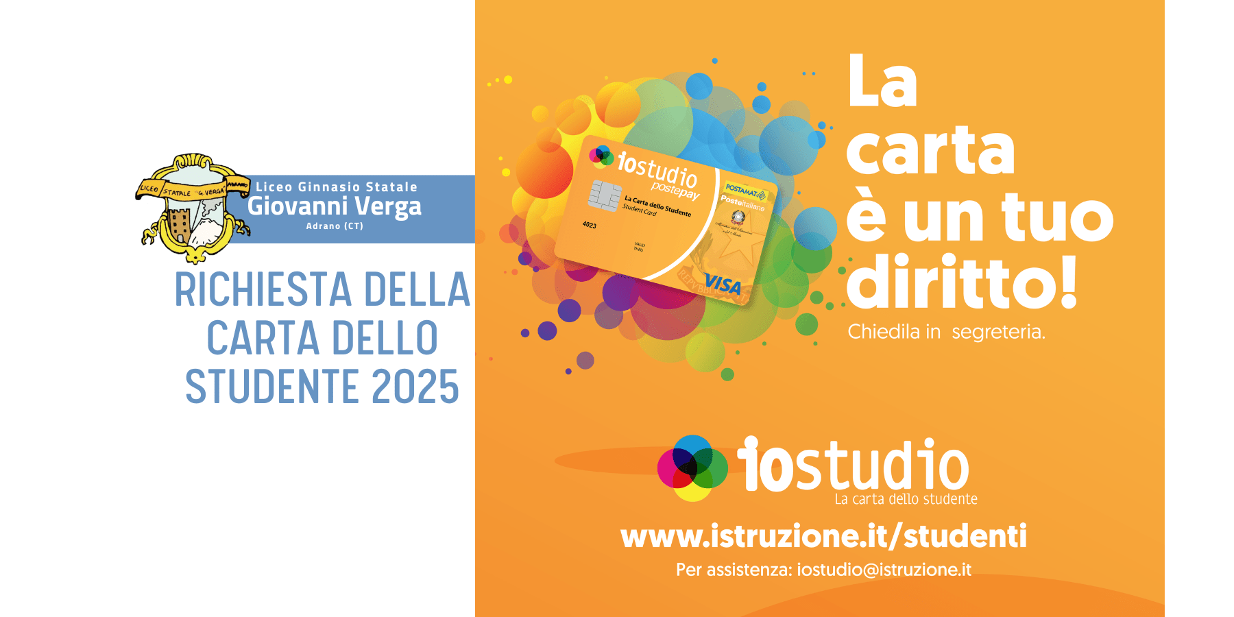 Richieste per la Carta dello Studente 2025